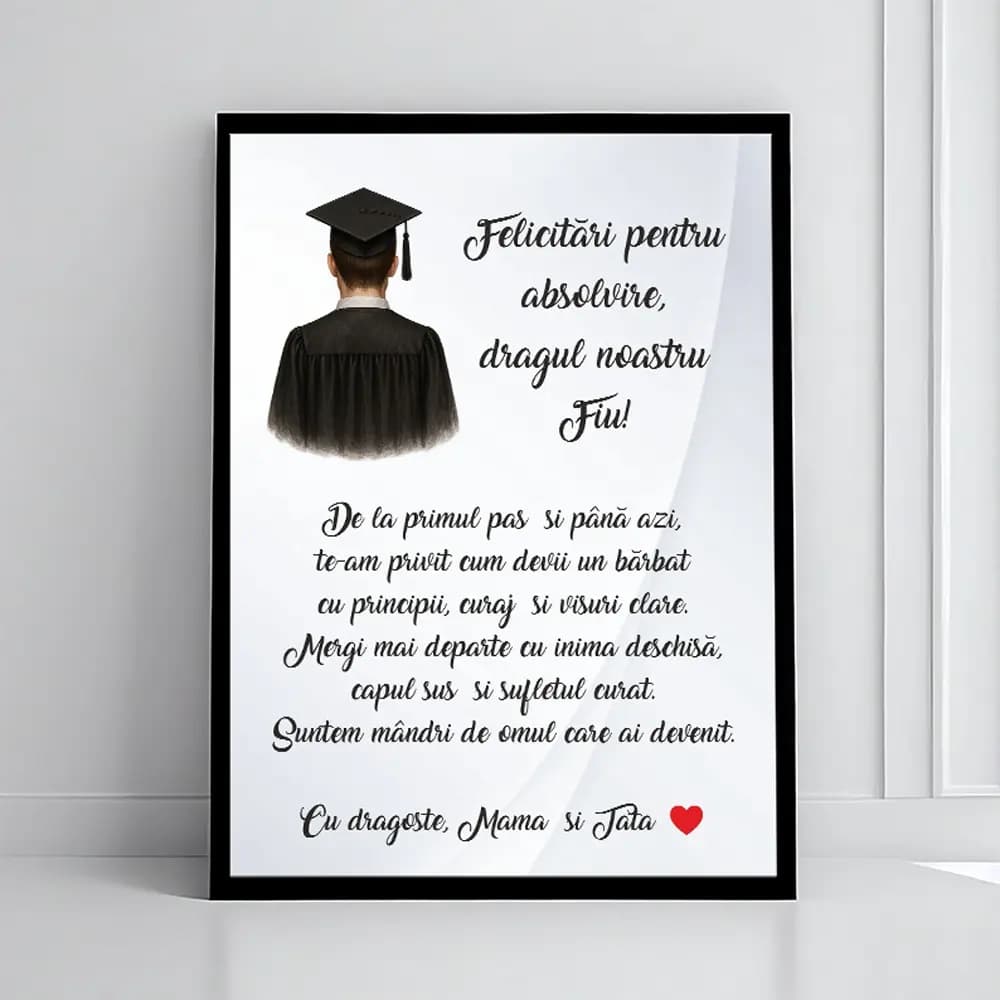 Tablou personalizat pentru absolvire fiu – cadou emoționant de la părinți
