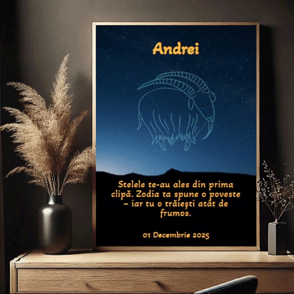 Tablou personalizat zodie copii cu nume și dată naștere